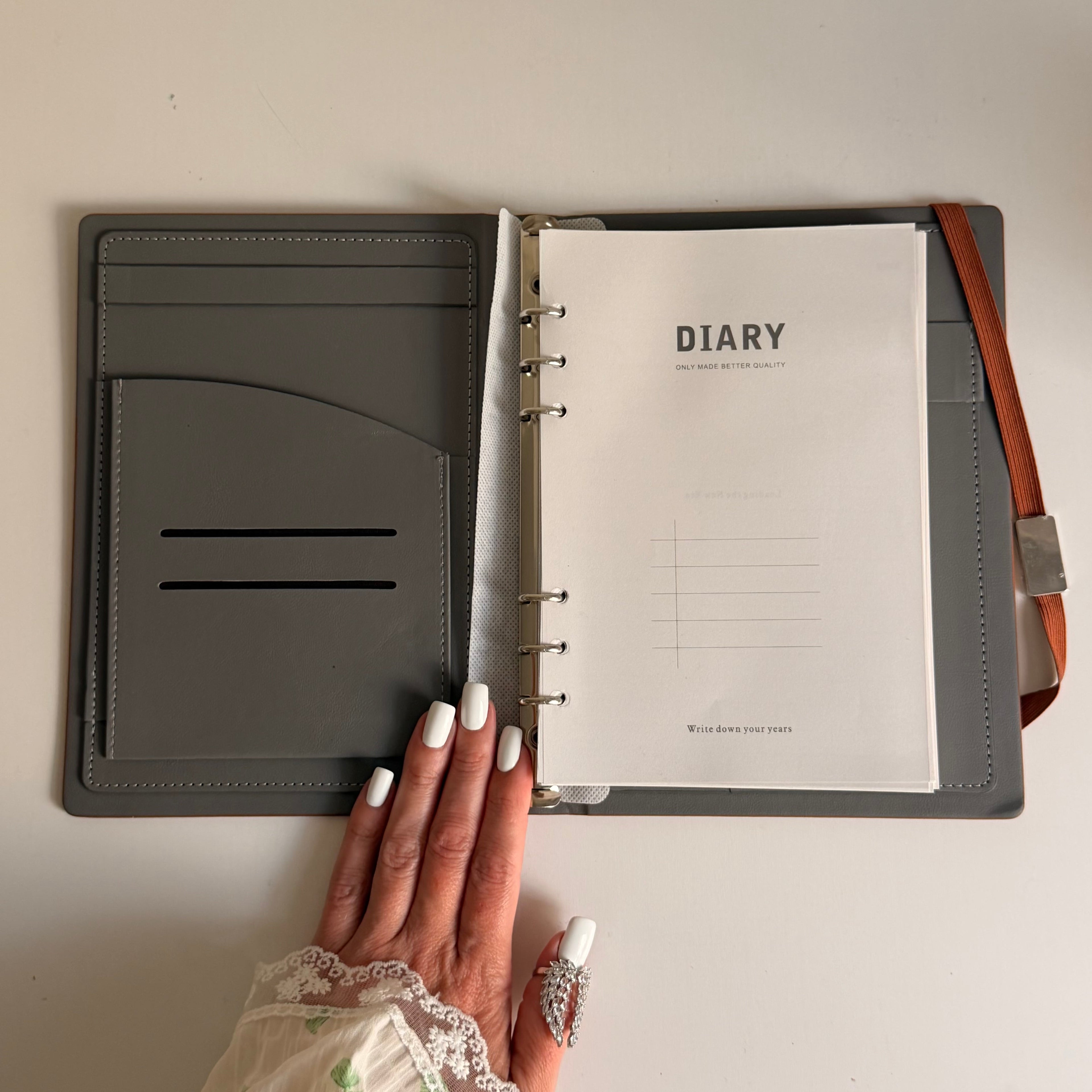 Refillable Journal Planner with Card Slots & Pen Holder